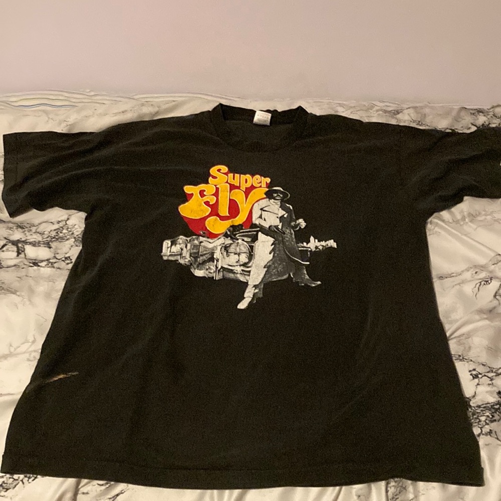 Black Super fly vintage t shirt